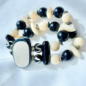 Chico's Black & White Statement Bracelet